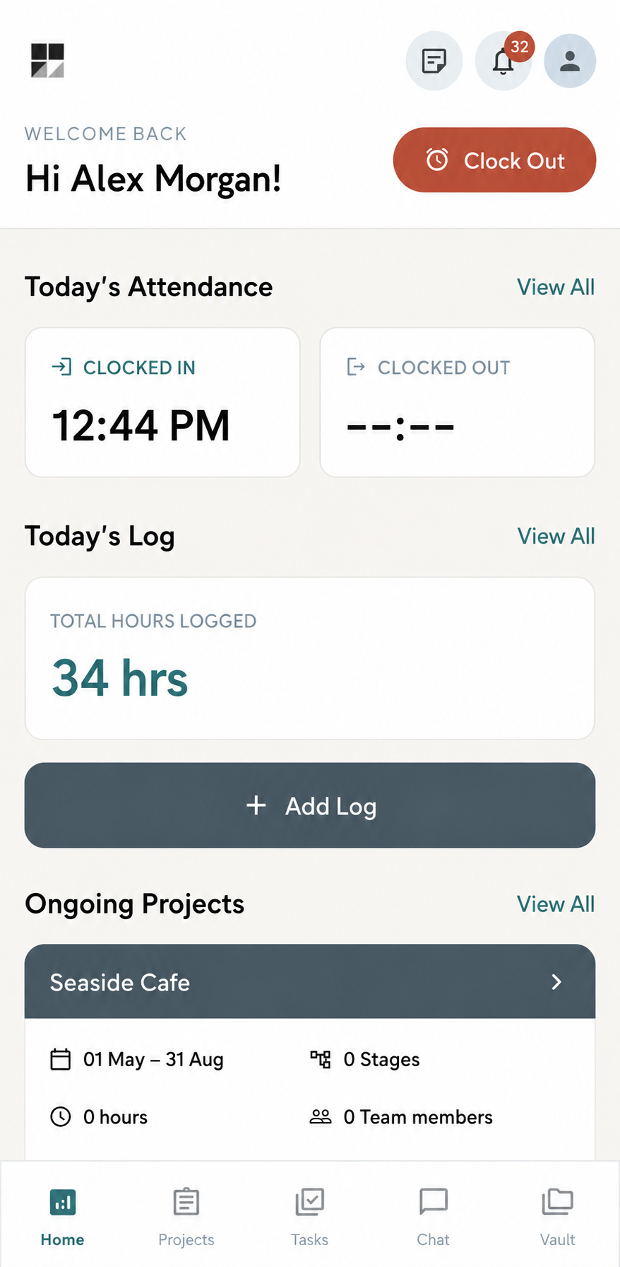 Projectsmate Team app screen